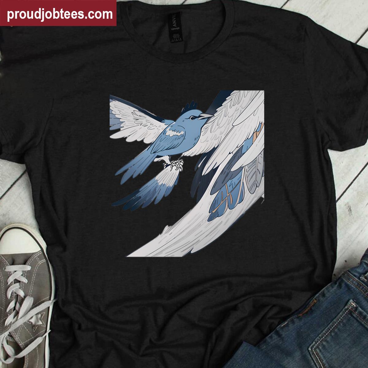Majestic Birds White Tee Design Shirt