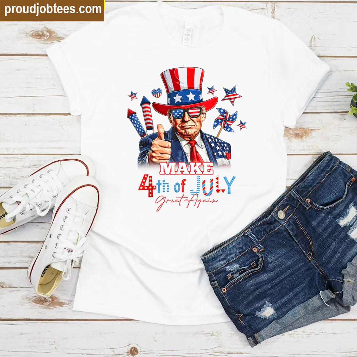 Make 4th Of July Great Again Trump Design Shirt