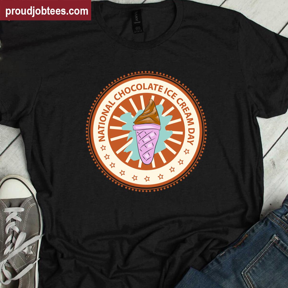 National Chocolate Ice Cream Lovers Tee Shirt