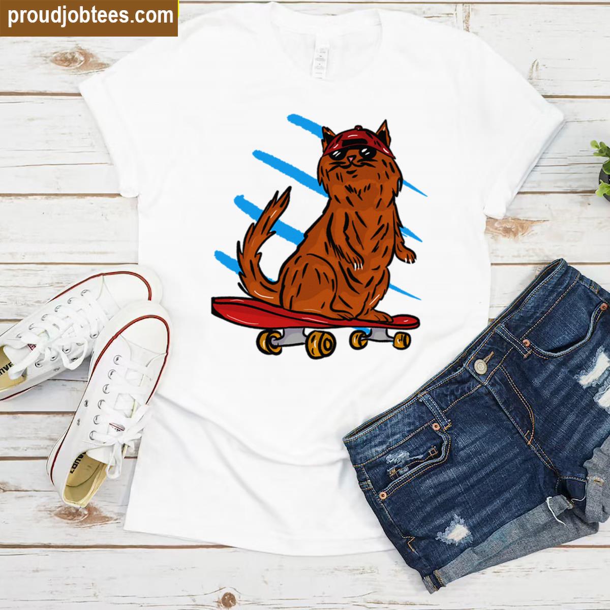 Orange Cat Cool Cap Tee Shirt
