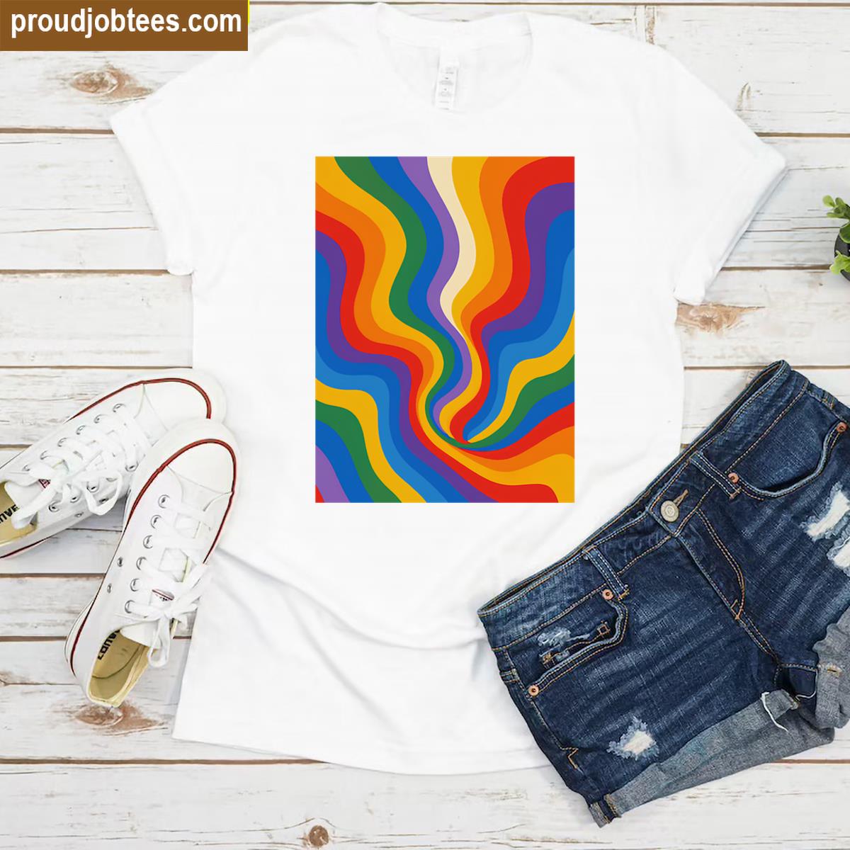 Oversized Rainbow Pride Graphic Tee Shirt