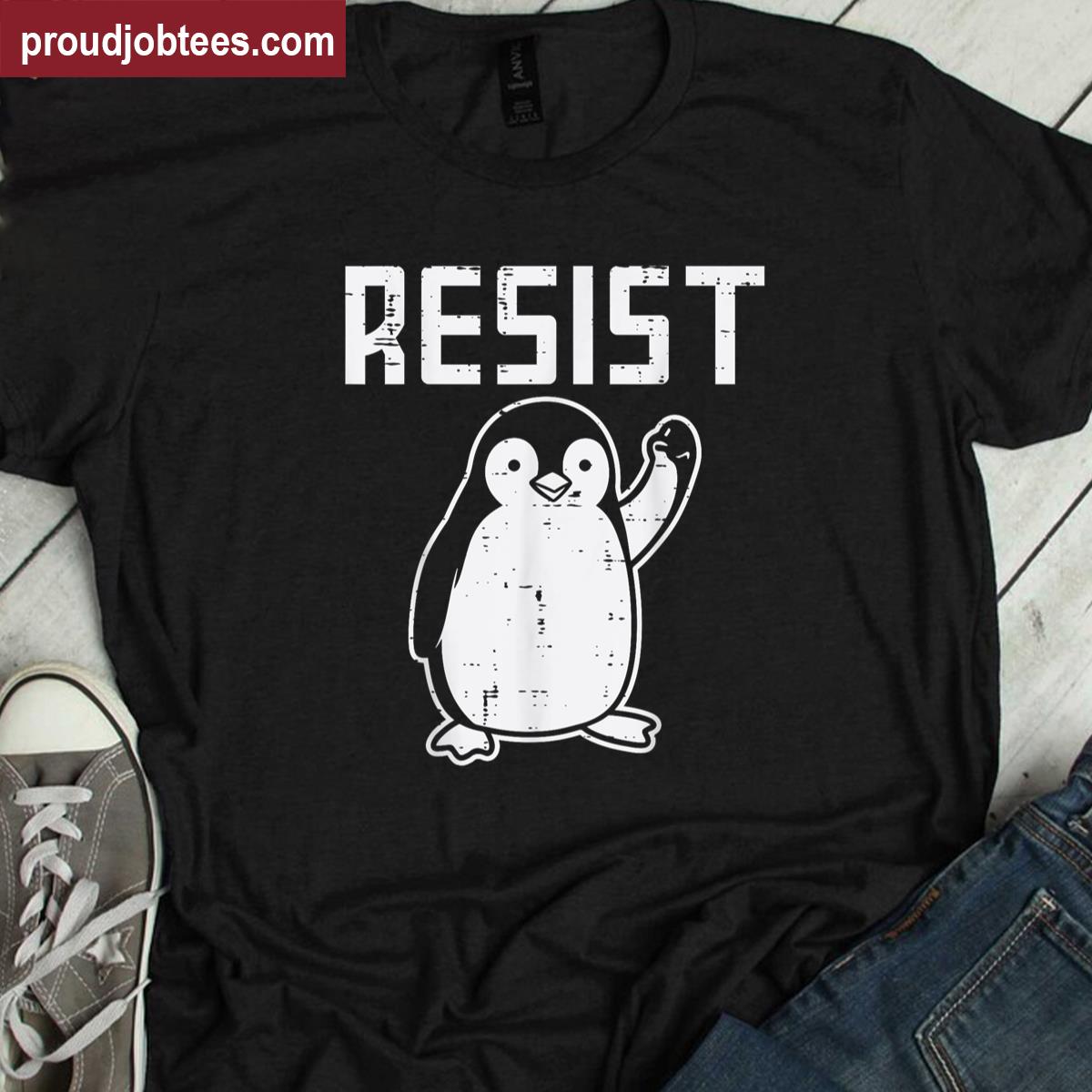 Penguin Resistance Humor Tee Shirt