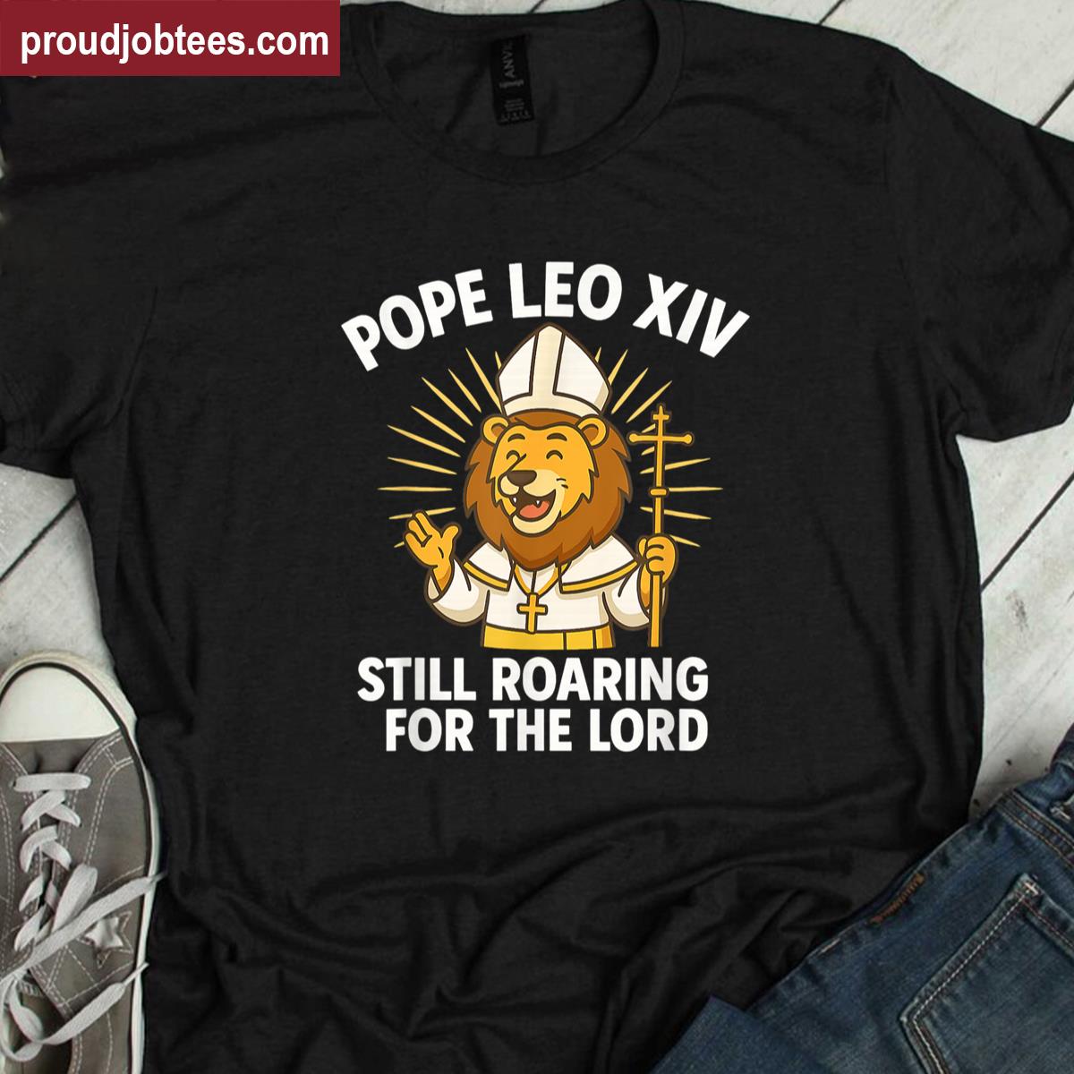 Pope Leo Xiv Lion Design For Kids Shirt