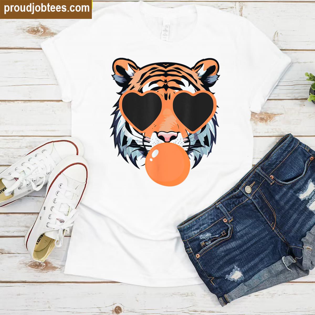 Preppy Tiger Design Tee Shirt