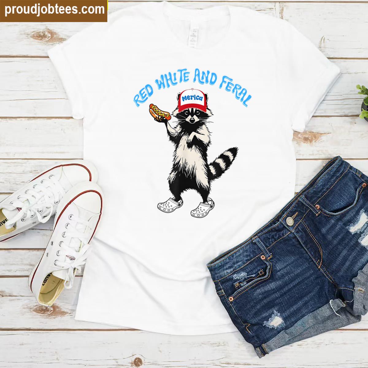 Red Feral Graphic Tee Shirt
