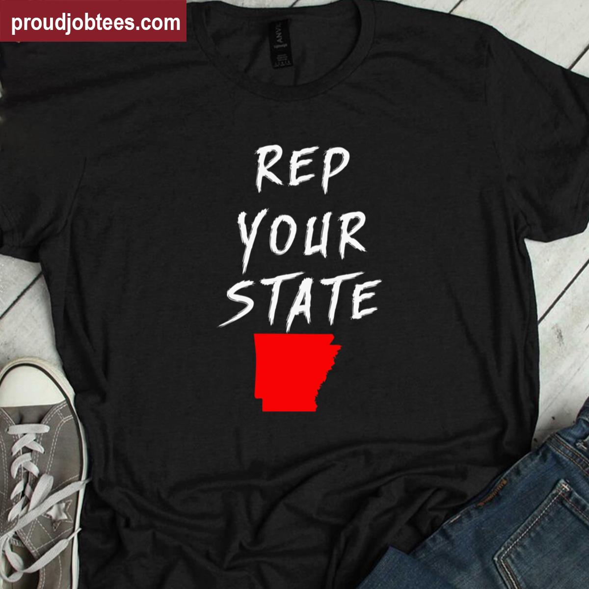 Rep Your State Arkansas Graphic Tee Shirt