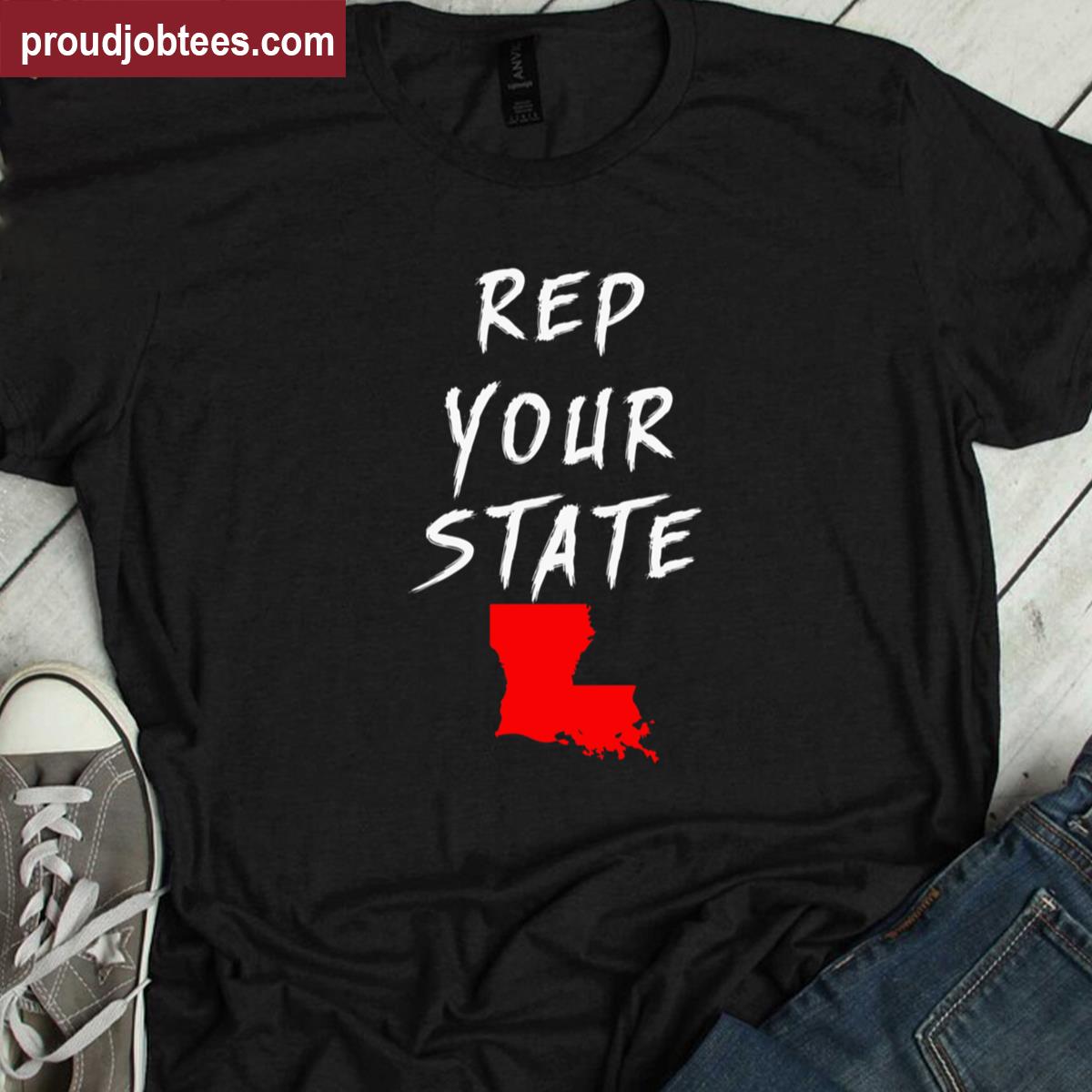 Rep Your State Louisiana Graphic Tee Shirt