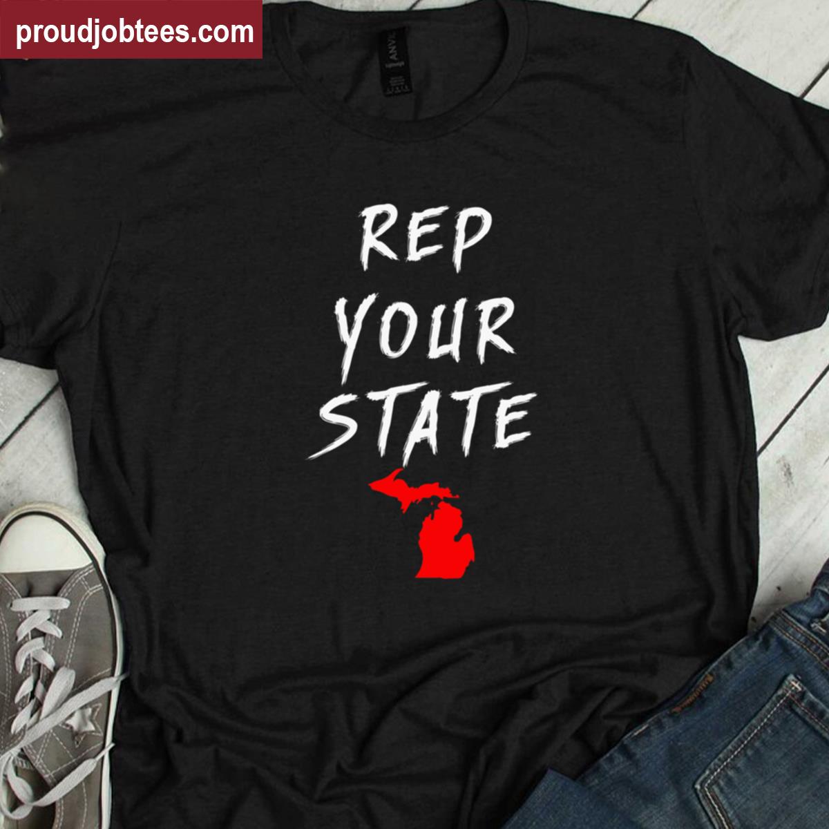 Rep Your State Michigan Graphic Tee Shirt