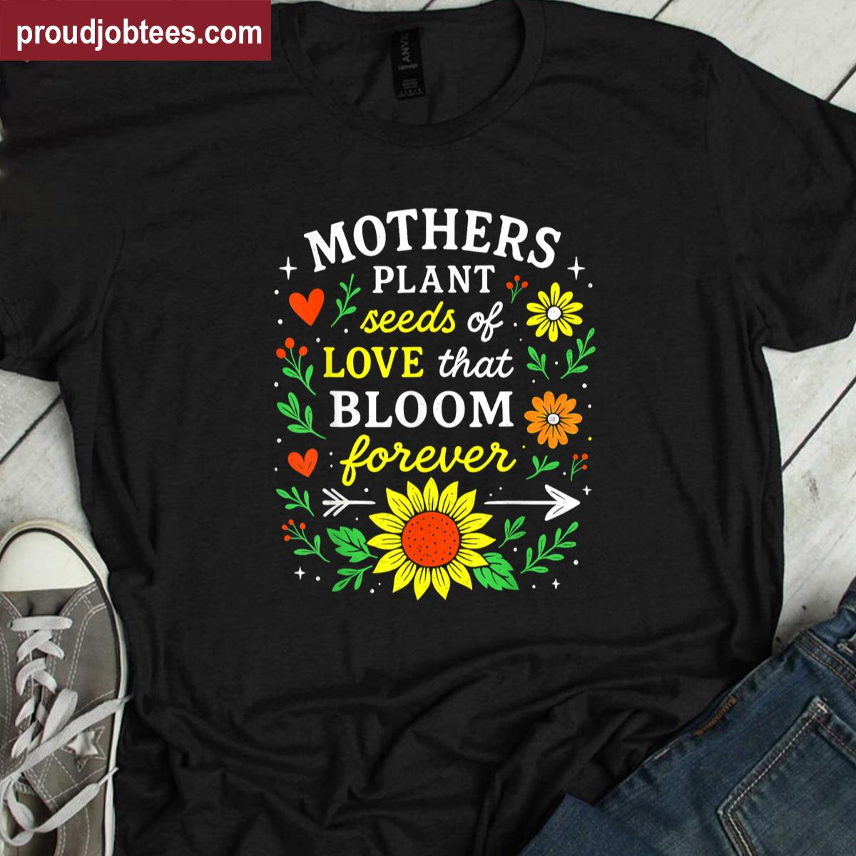 Retro Floral Mothers Day Tee Shirt