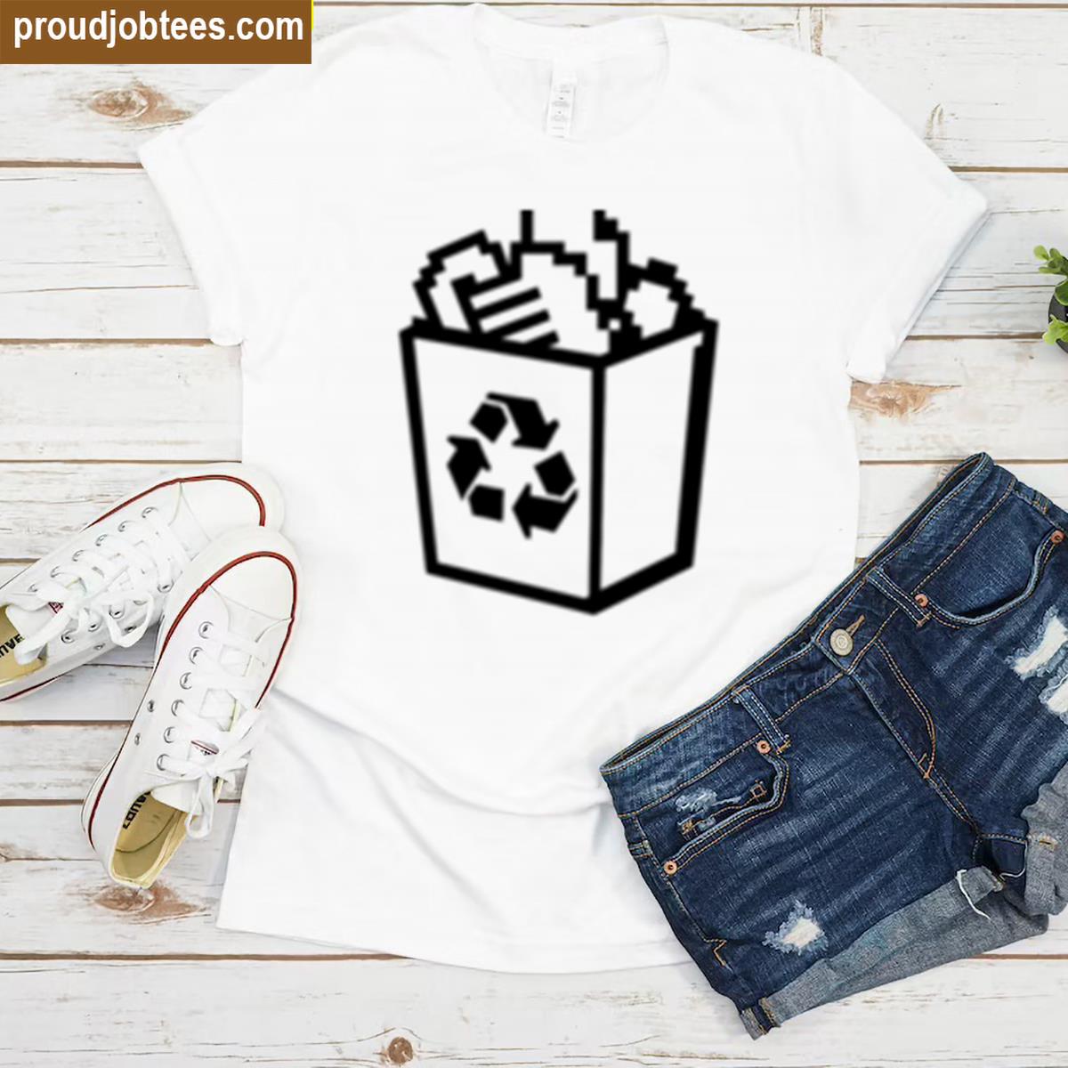 Retro Recycle Bin Graphic Tee Comfortable Style Shirt