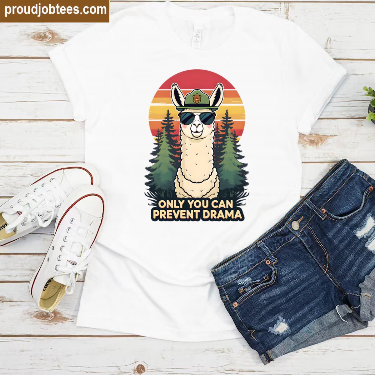 Retro Sunset Llama Tee For Peace Shirt