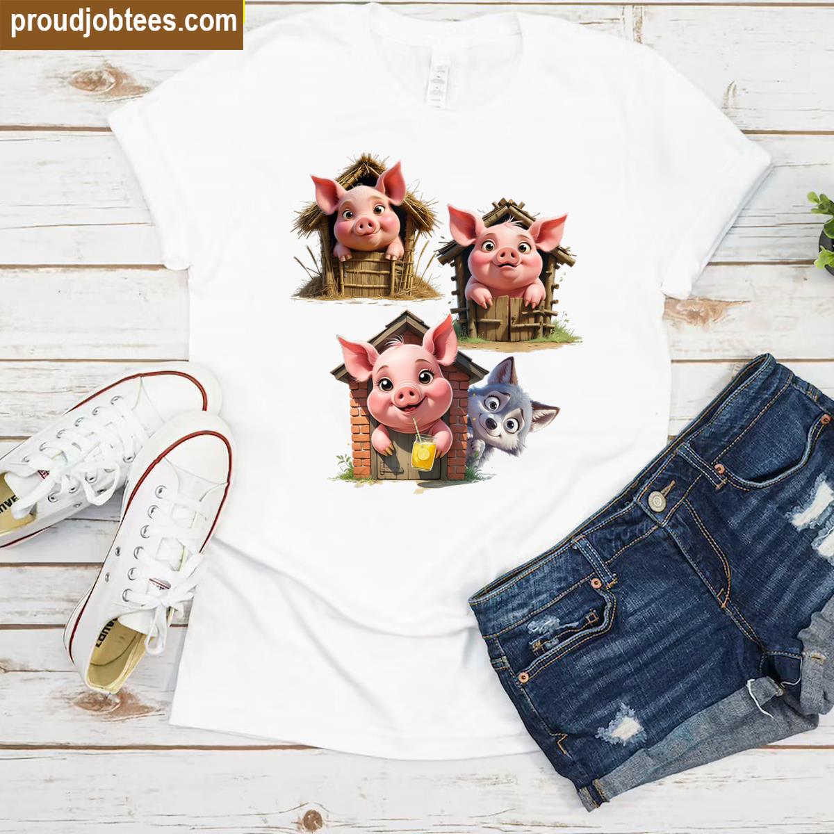 Three Little Pigs For Kids Shirt