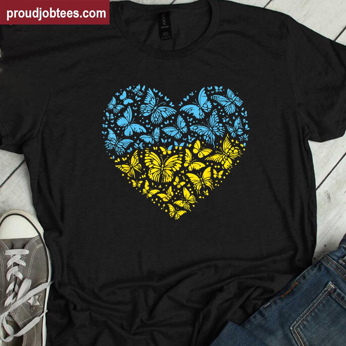 Ukraine Butterfly Graphic Tee Shirt