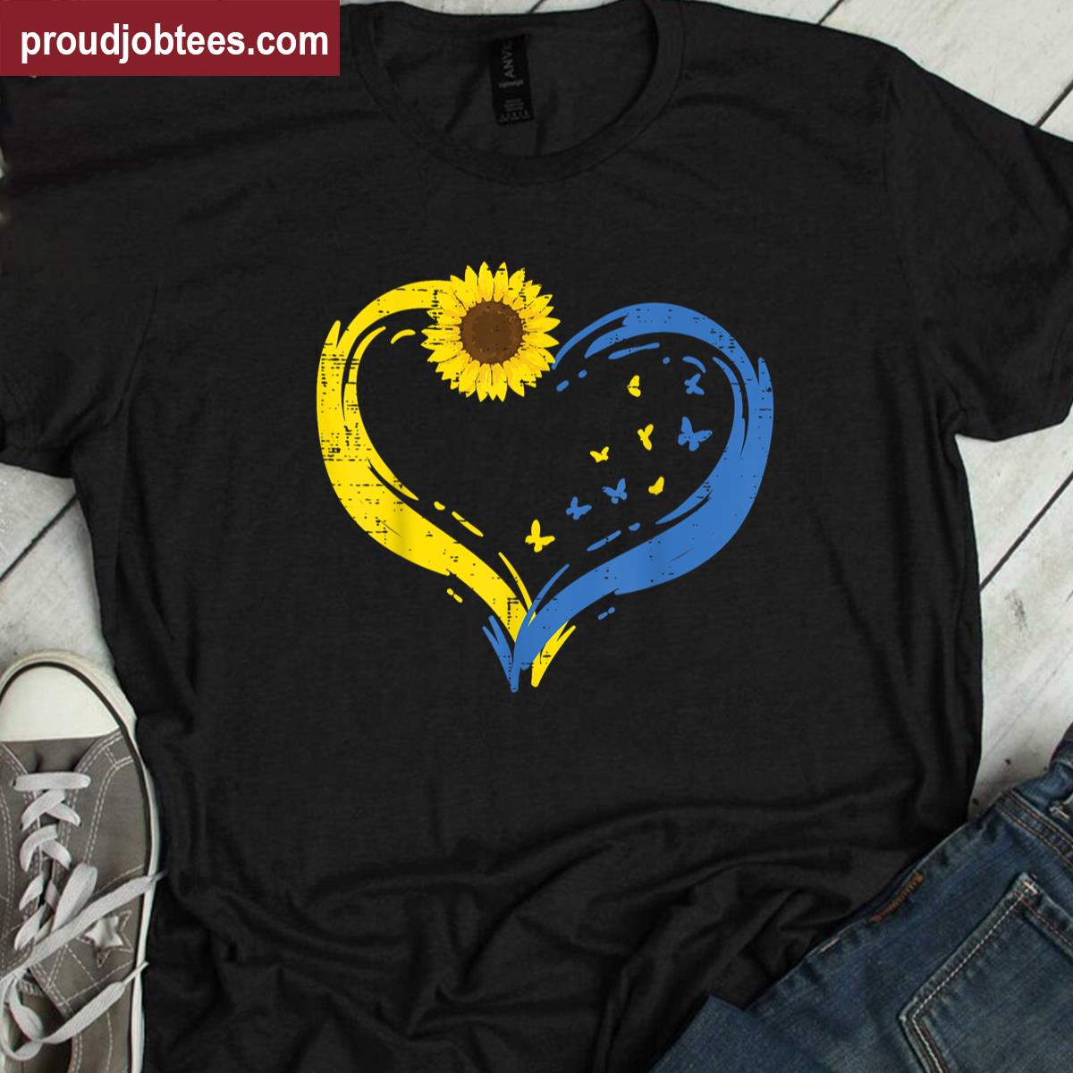 Ukraine Butterfly Kids Tee Shirt