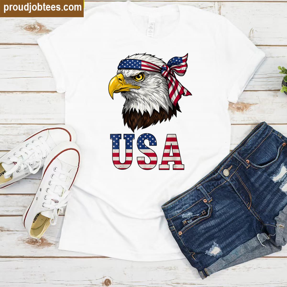 Usa Bald Eagle Pride Kids Tee Shirt