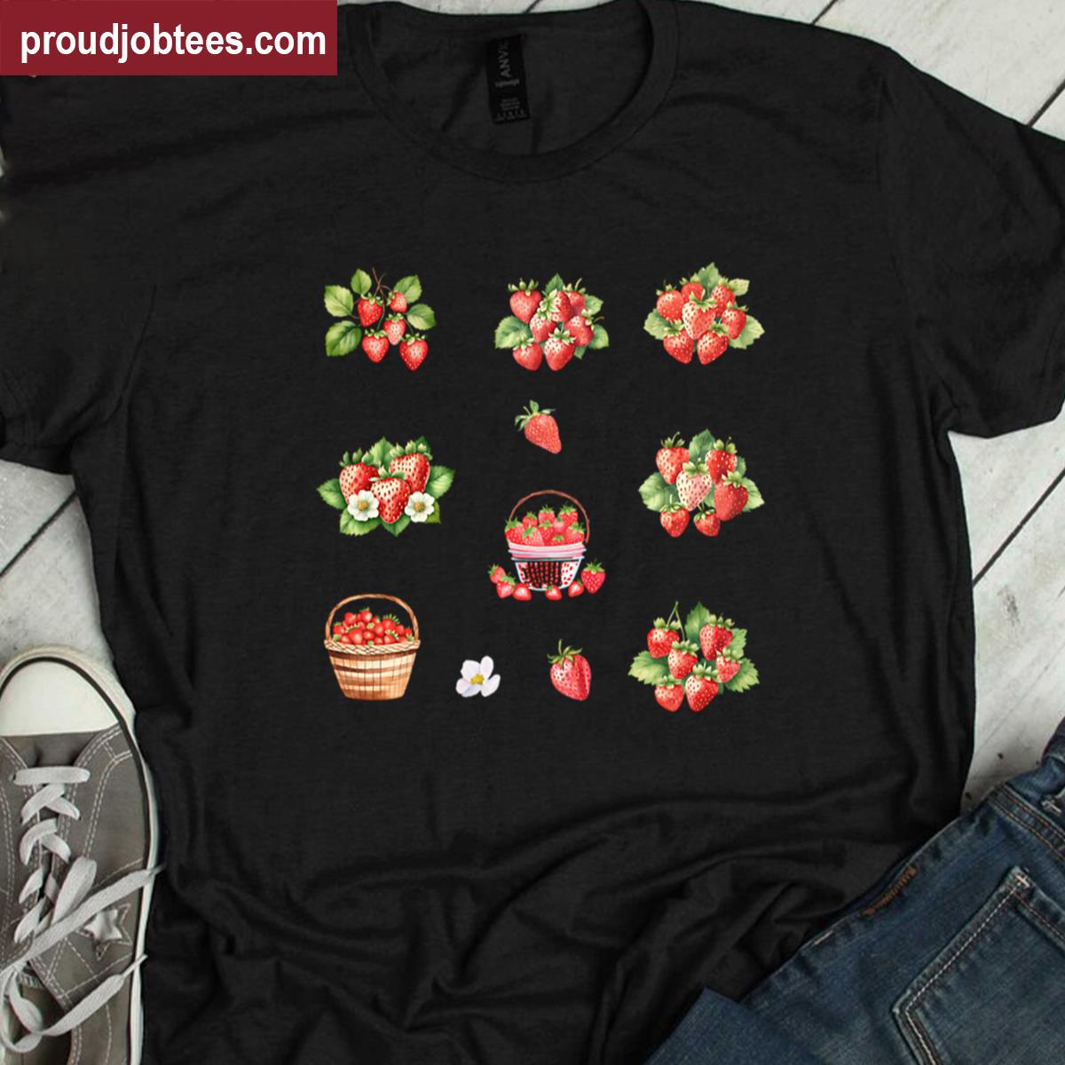 Watercolor Oversized Strawberries Shirt