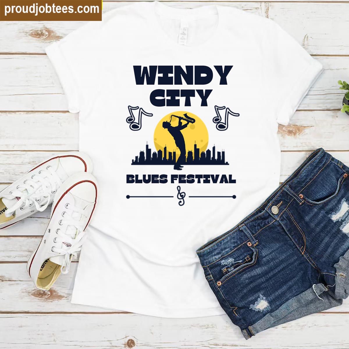 Windy City Blues Graphic Tee Shirt