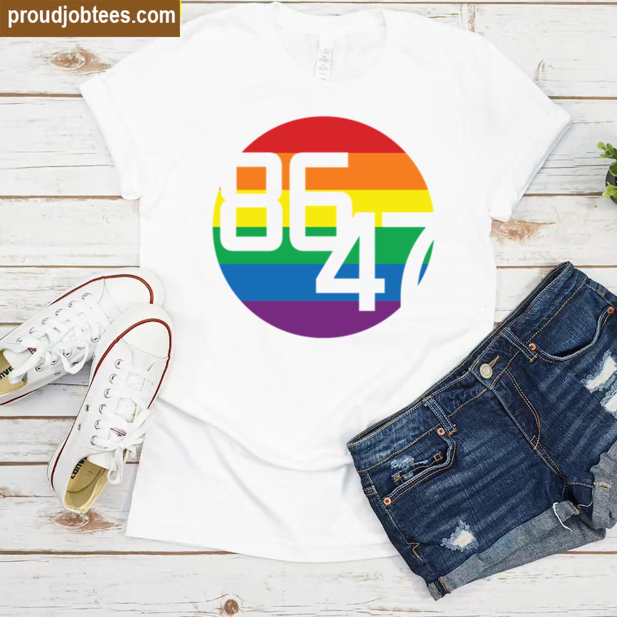 8647 Pride Flag Dot Oversized Shirt