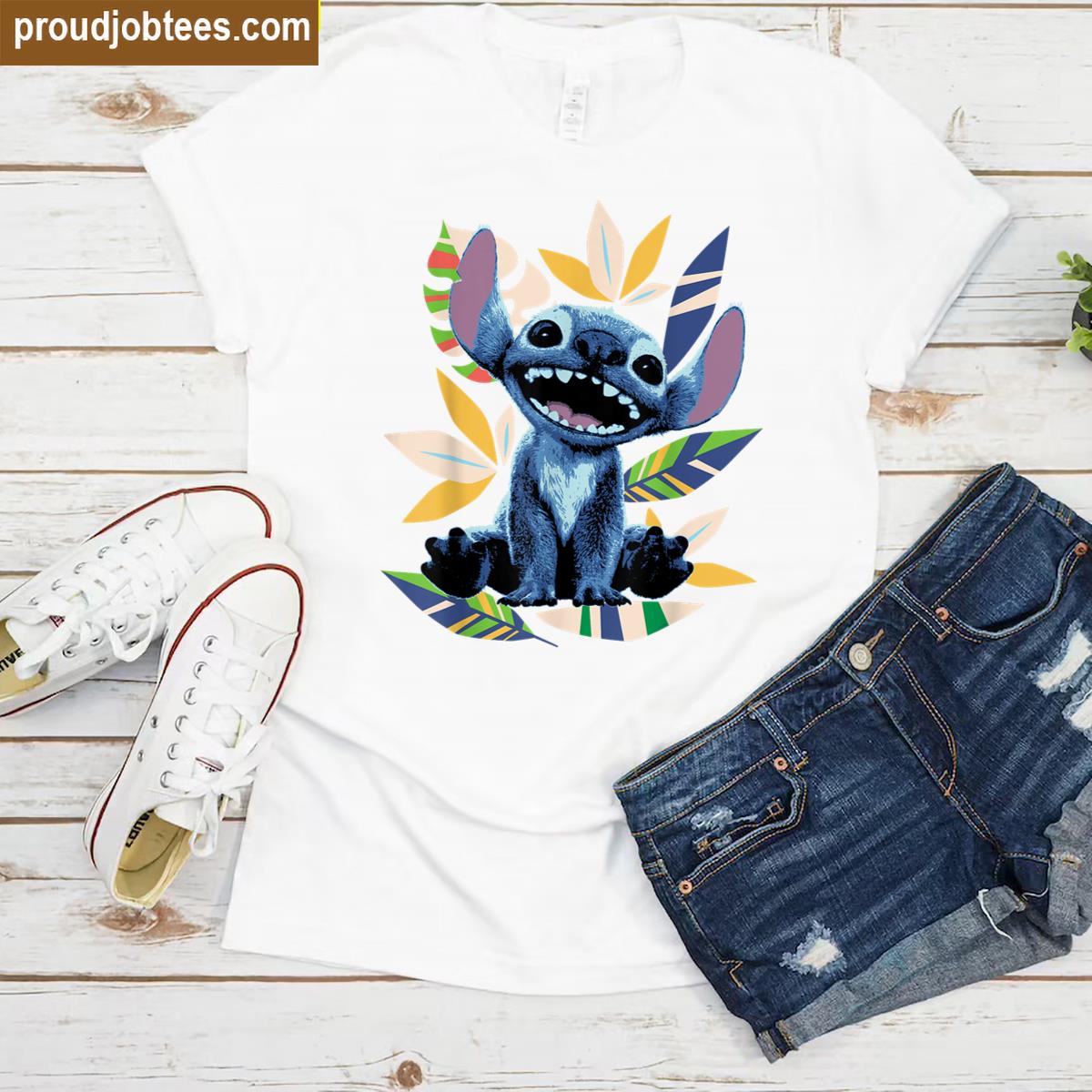 Disney Lilo Stitch Live Action Movie Tropical Island Leaf Shirt