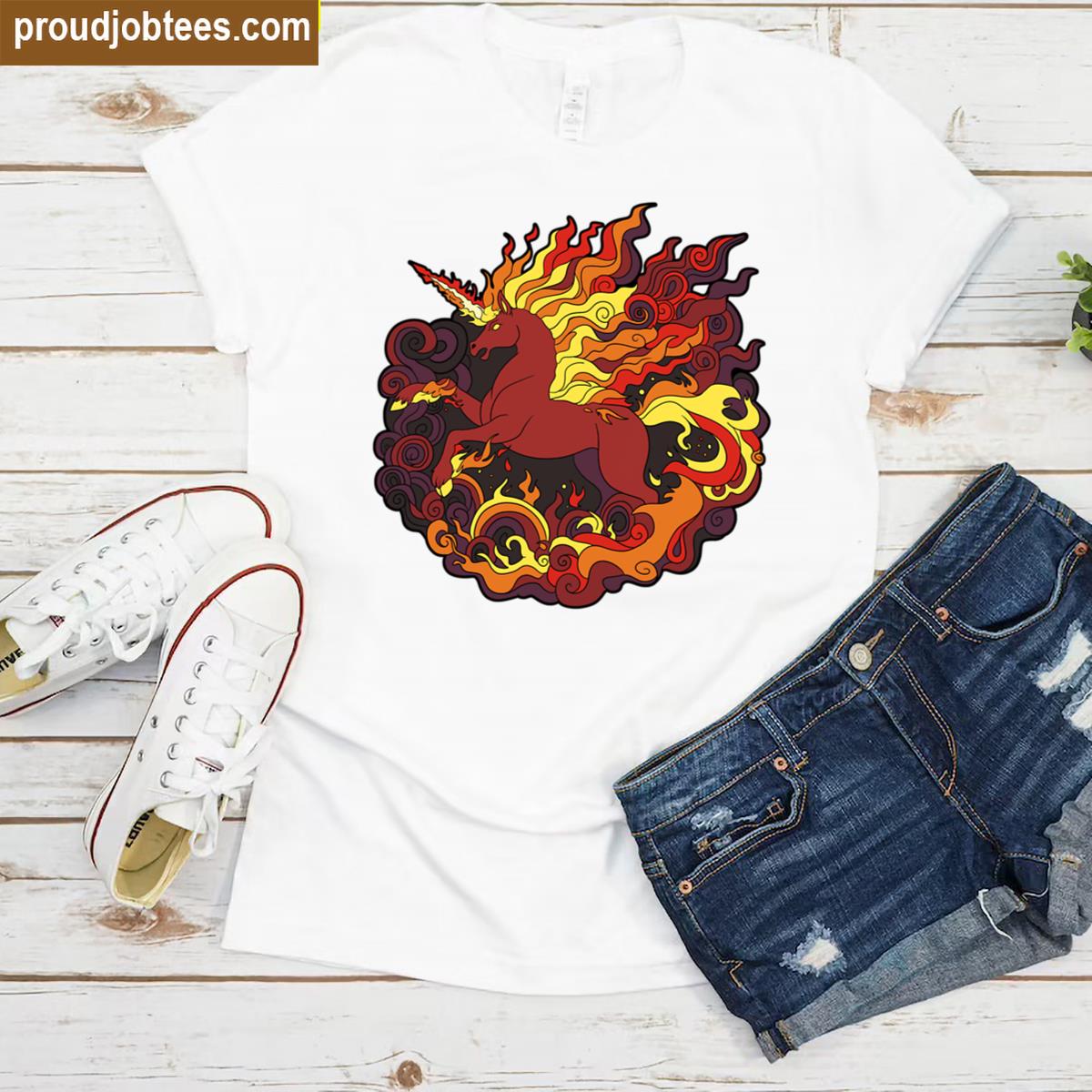 Elemythical Fire Unicorn Shirt
