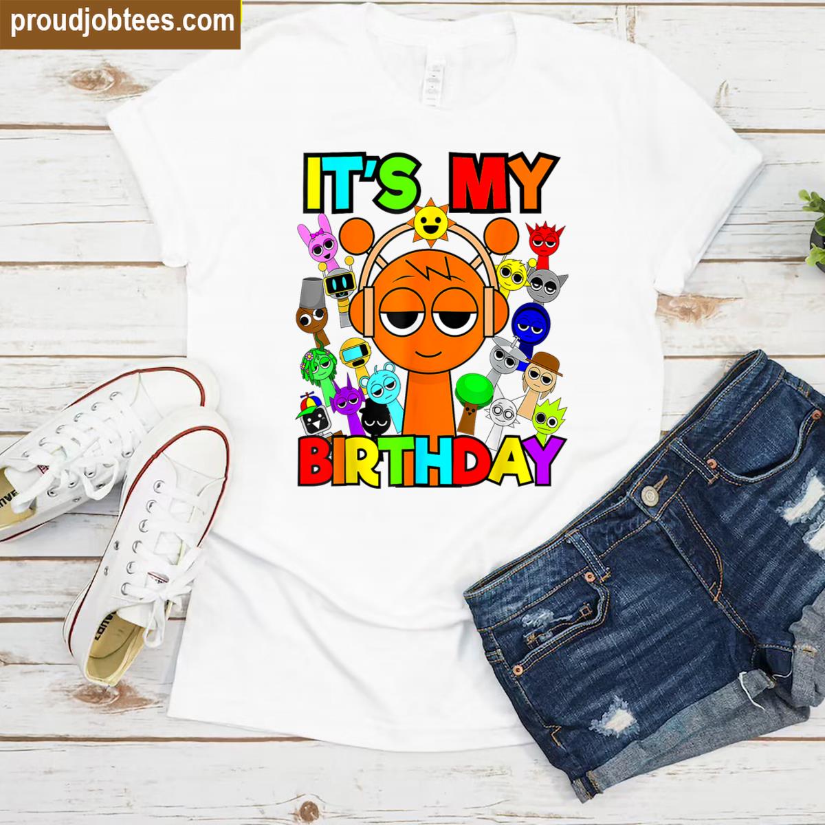 Funny Sprunki For Kids Boys Girls Its My Birthday Shirt