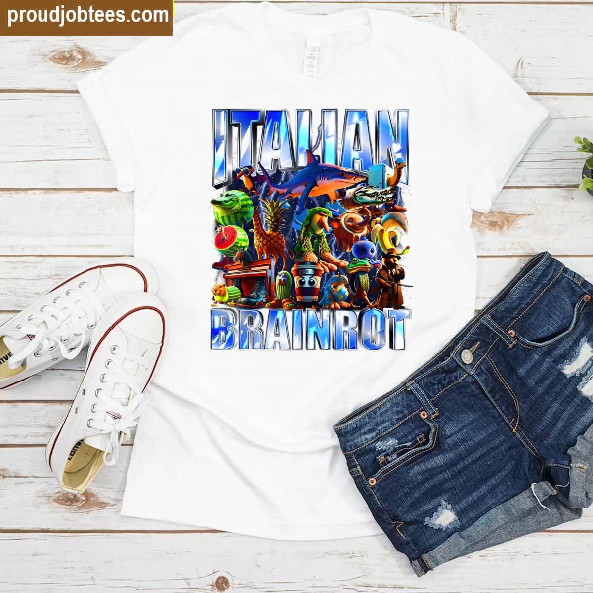 Italian Brainrot Bootleg Retro Meme Shark Tralalero Tralala Shirt