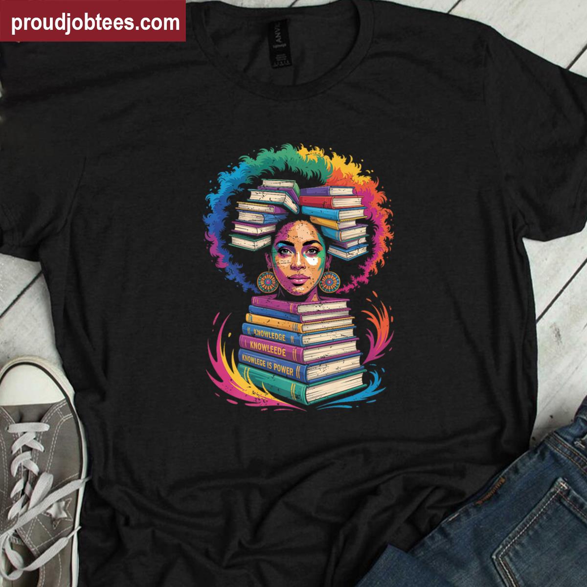Juneteenth Educated Melanin Queen Afro Women Book Lover Premium Shirt