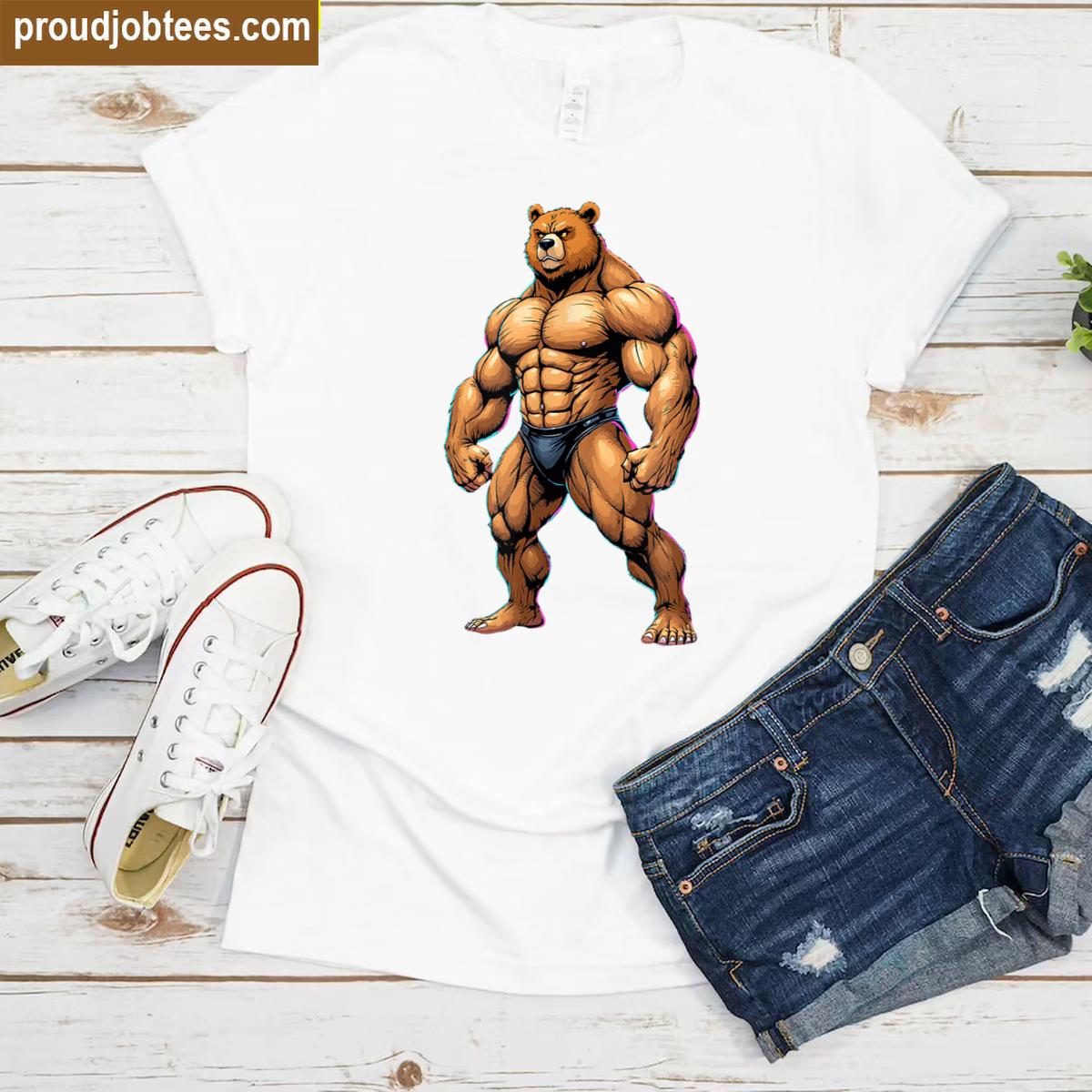 Leather Bear Flexing Leather Bear Muscle Daddy Pride Shirt