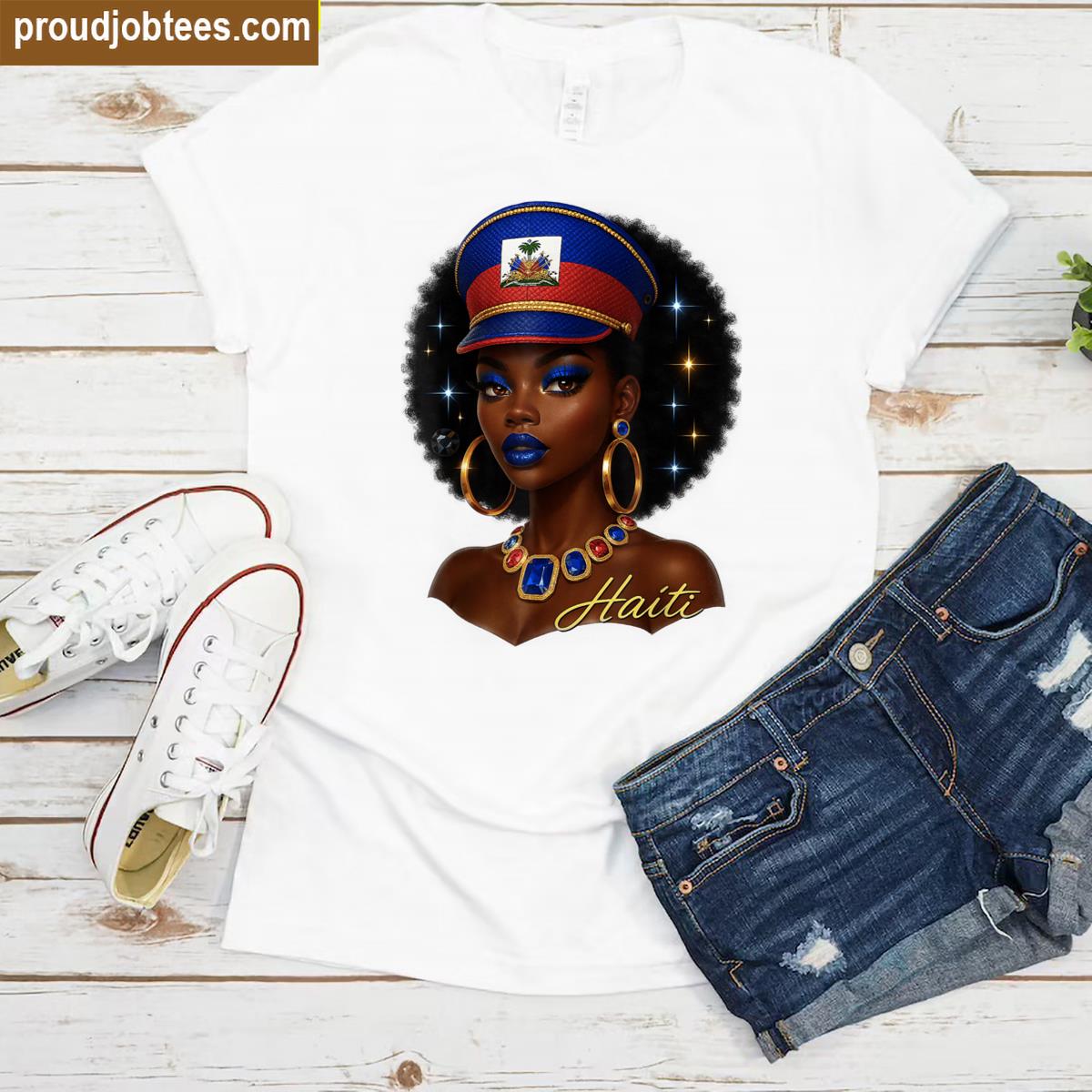 Melanin Haitian Queen Ayiti Pride Haiti Flag Day Women Gifts Shirt