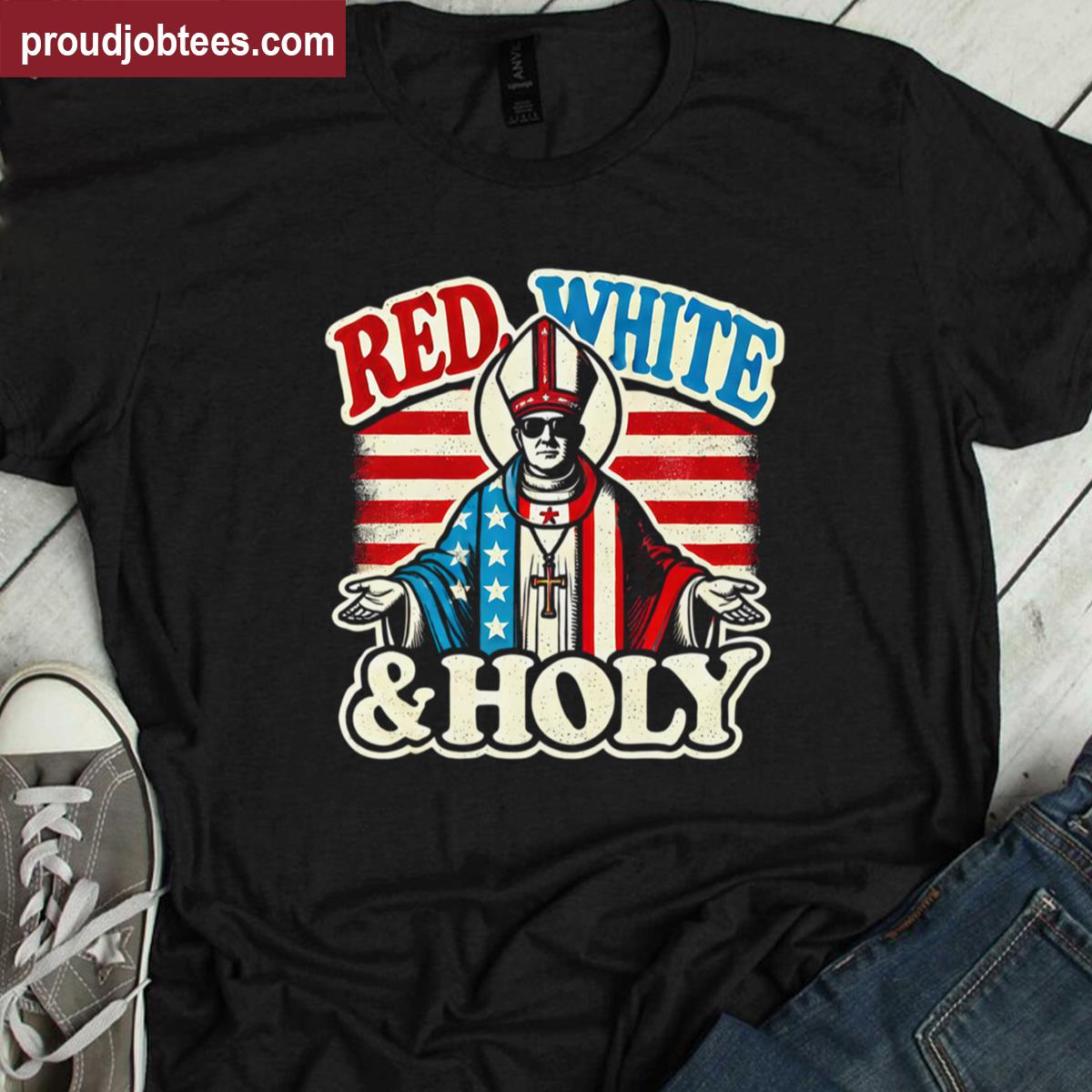 Red White Holly Pope Leo Xiv Shirt