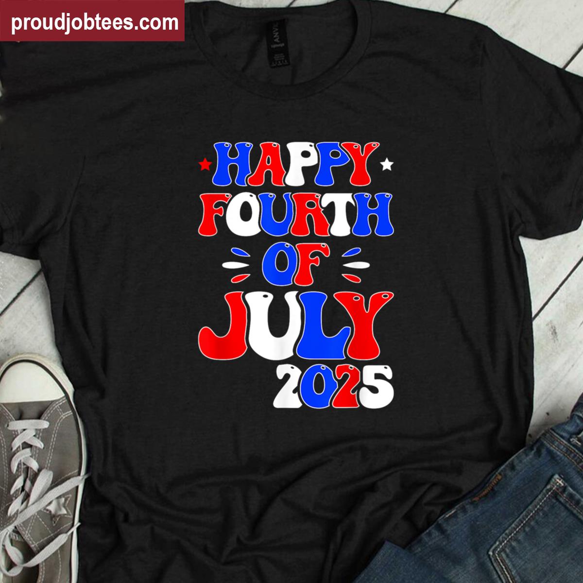 Retro Happy 4th Of July 2025 Fourth Of July For Men Women Shirt