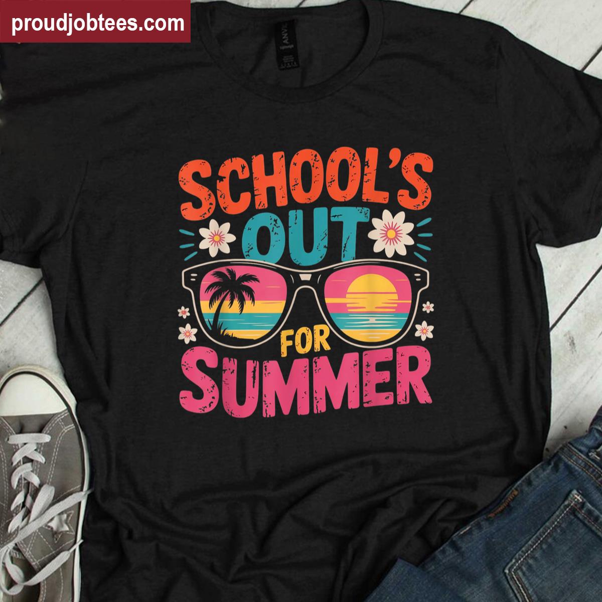 Schools Out For Summer Teachers Last Day Of School Retro Shirt