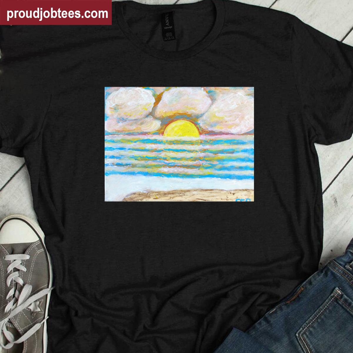 Sunset Over Ocean Premium Shirt