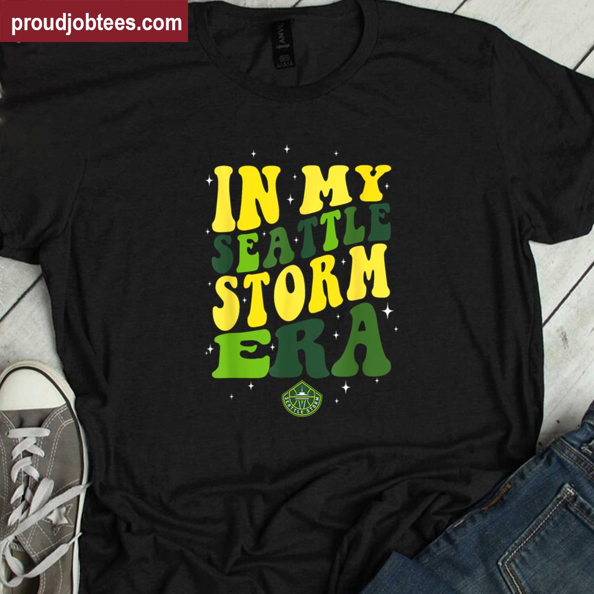 Wnba In My Seattle Storm Era Retro Wave Logo Shirt