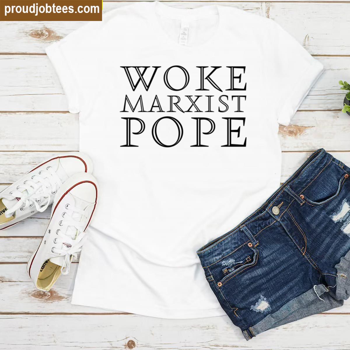 Woke Marxist Pope V3 Black Oversized Shirt