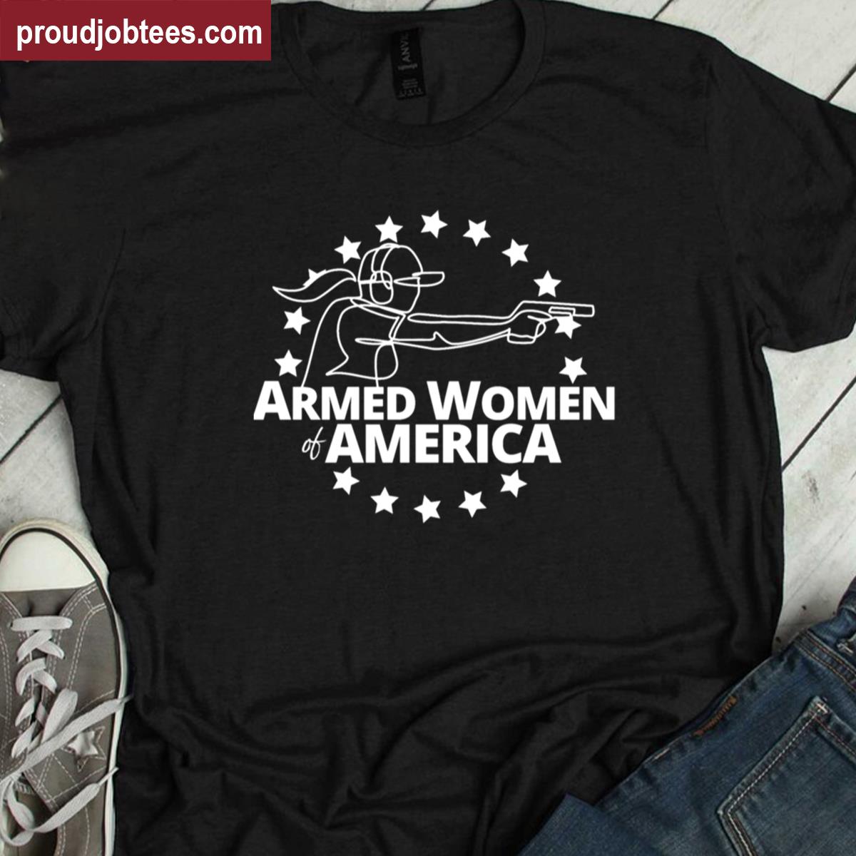 Armed Women Of America Logo Tee Shirt