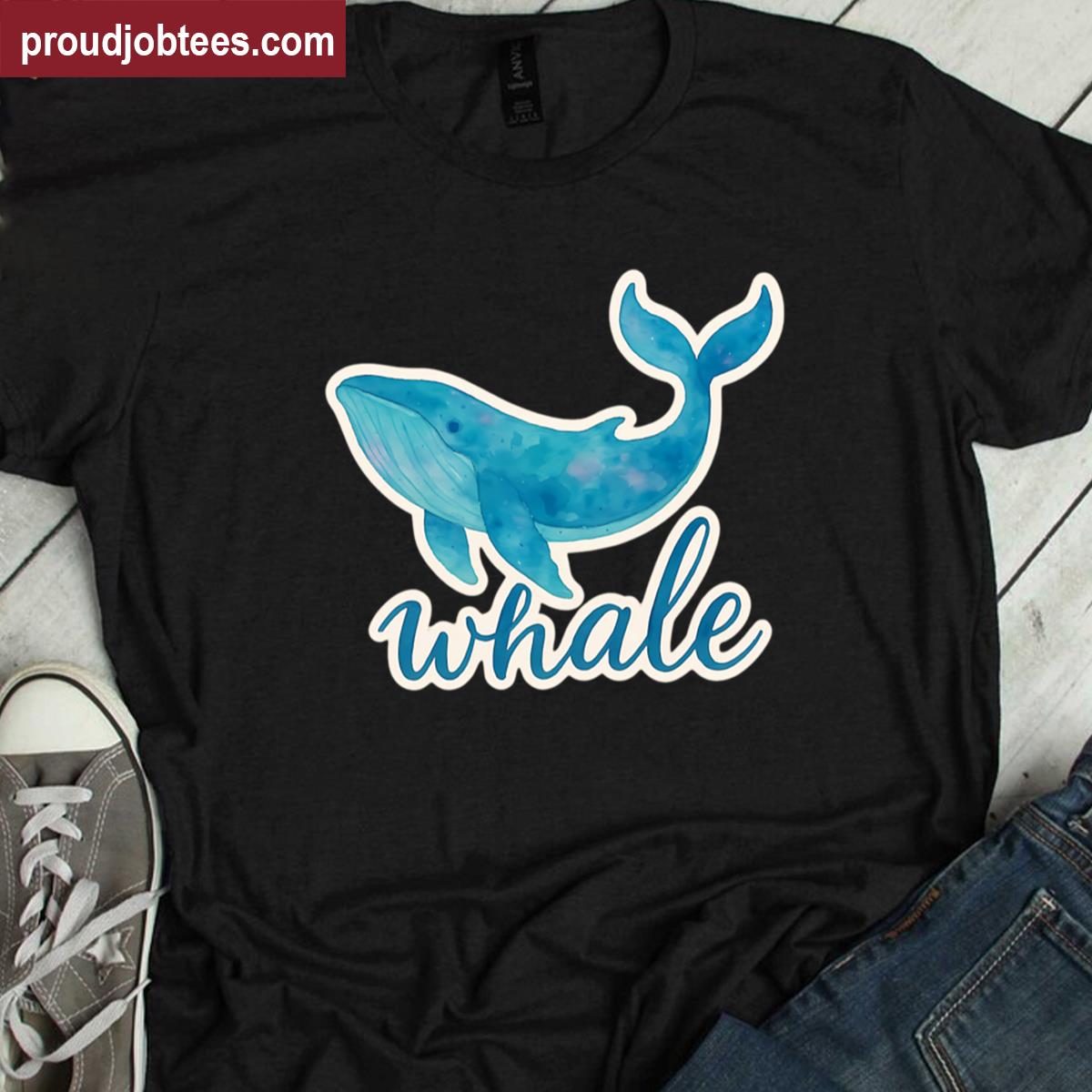 Beautiful Watercolor Whale Graphic Tee Shirt