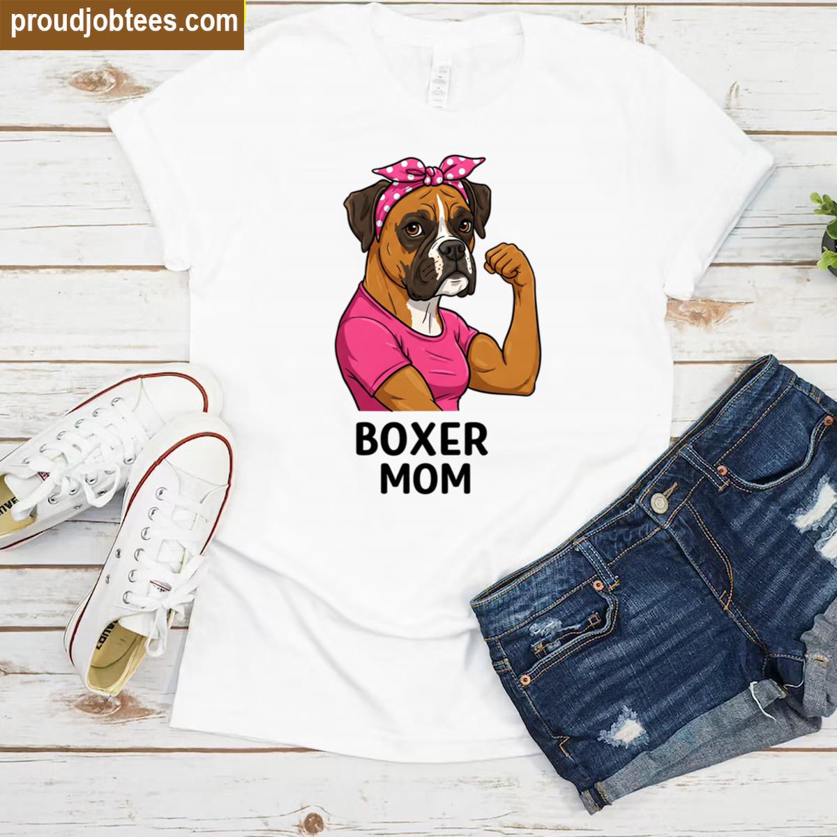 Boxer Mom Gift Tee For Pet Lovers Shirt