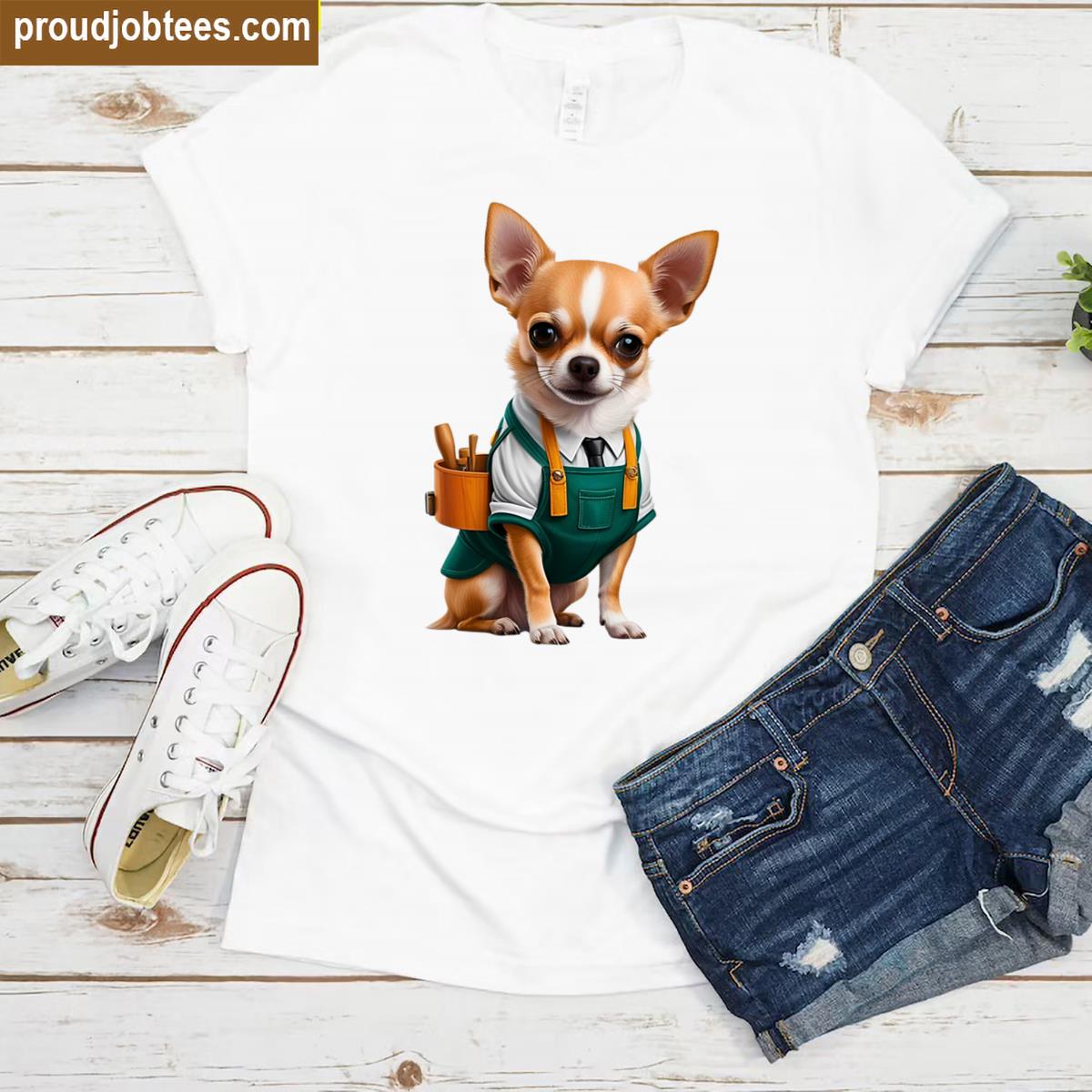 Carpenter Chihuahua Tools Graphic Tee Shirt