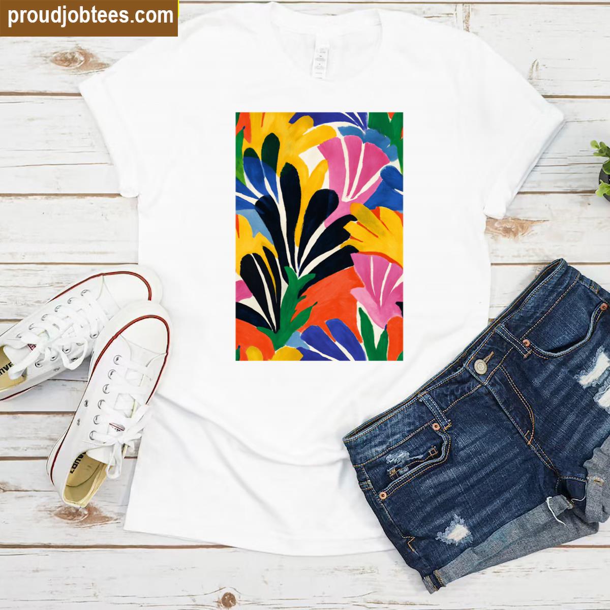 Color Block Foliage Tee Shirt