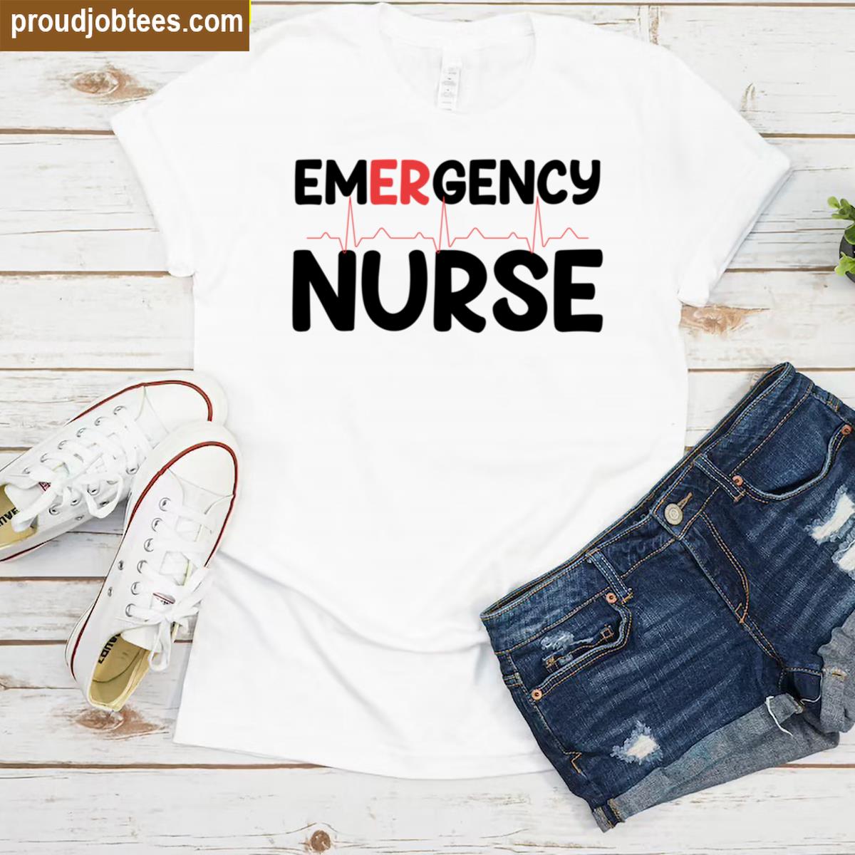 Er Nurse Proud Healthcare Graphic Tee Shirt