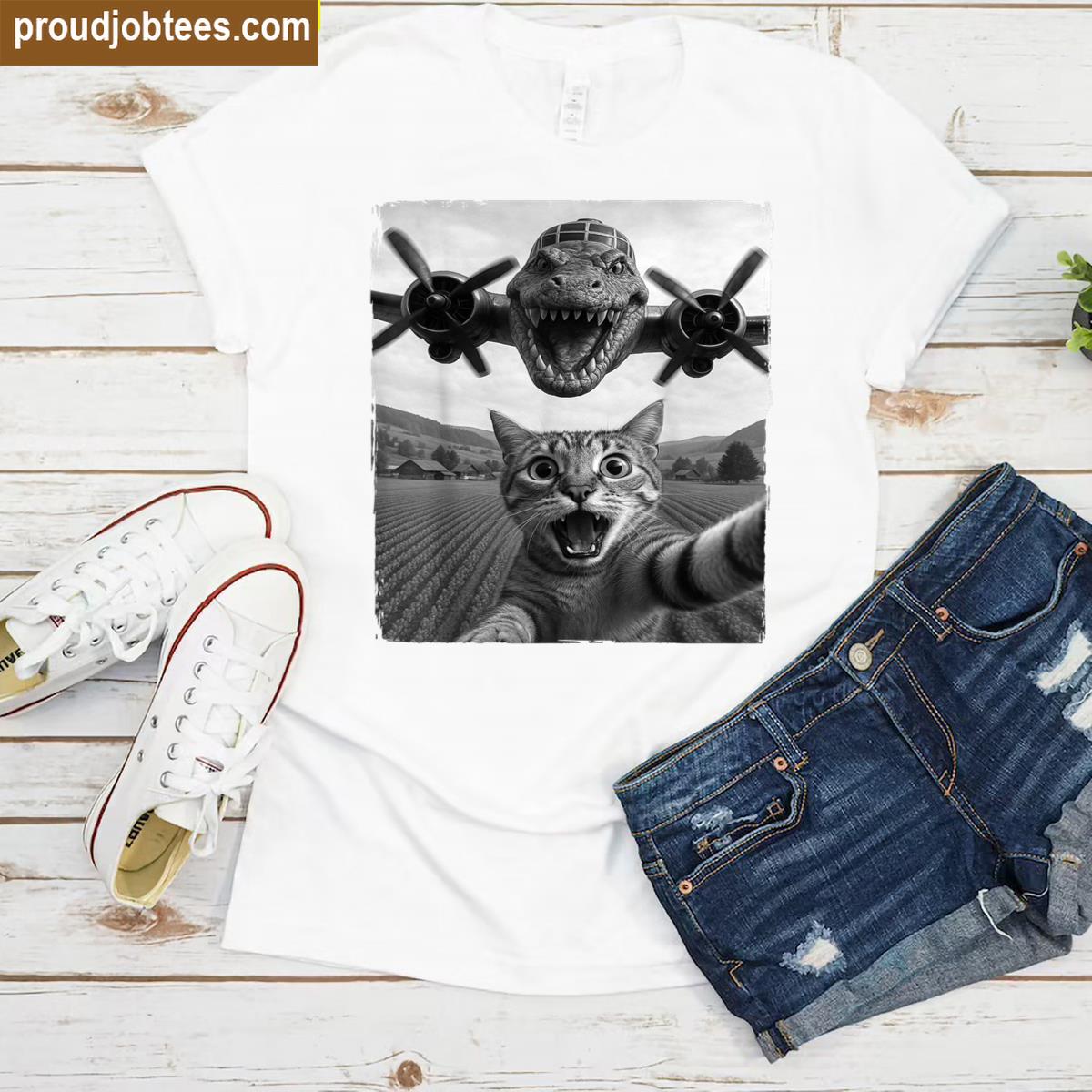 Bombardino Crocodilo Funny Cat Tee Shirt