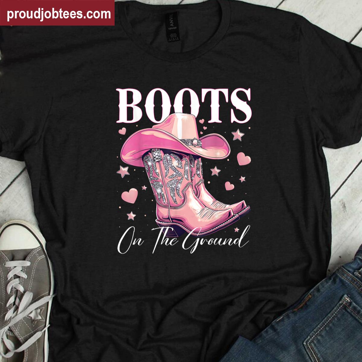Boots On The Ground Cowboy Tee Shirt