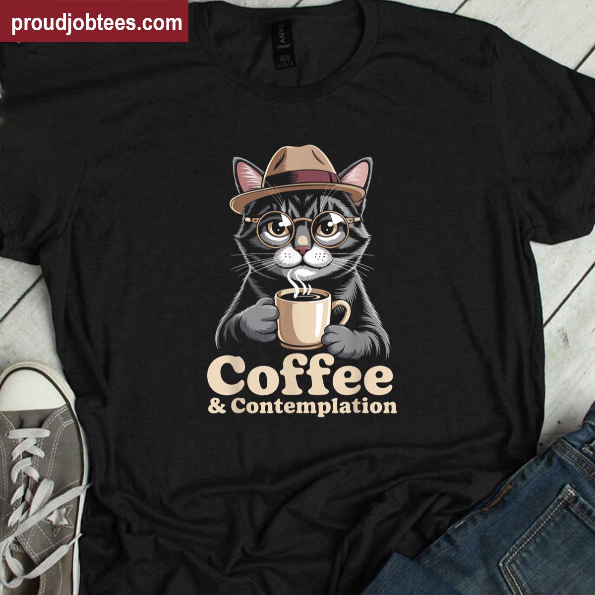 Cat Coffee Cozy Tee Shirt