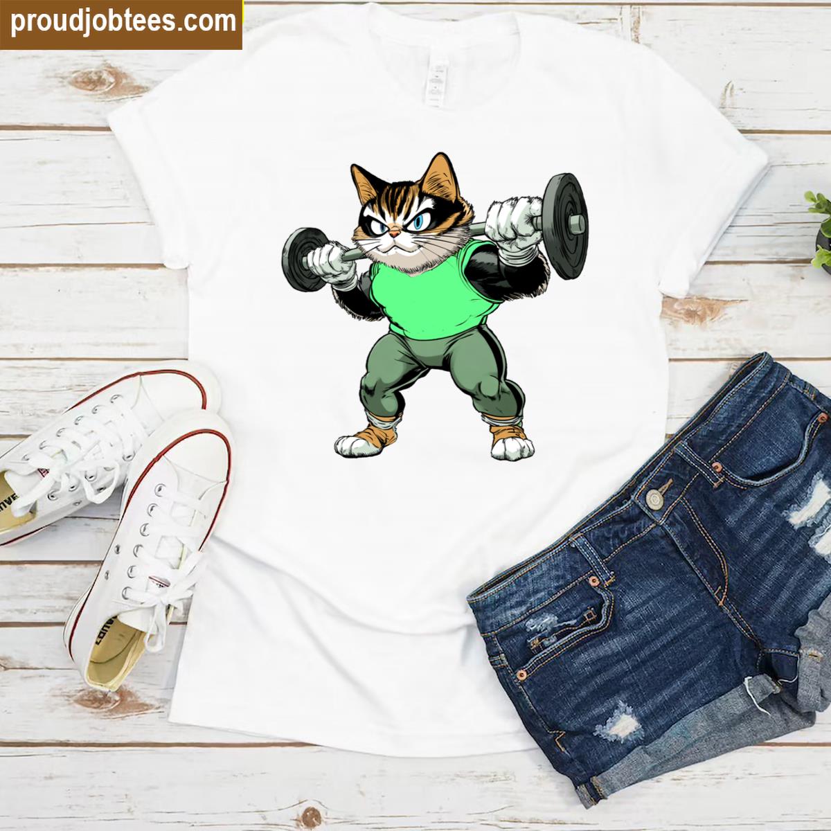 Cat Fitness Gym Tee Shirt