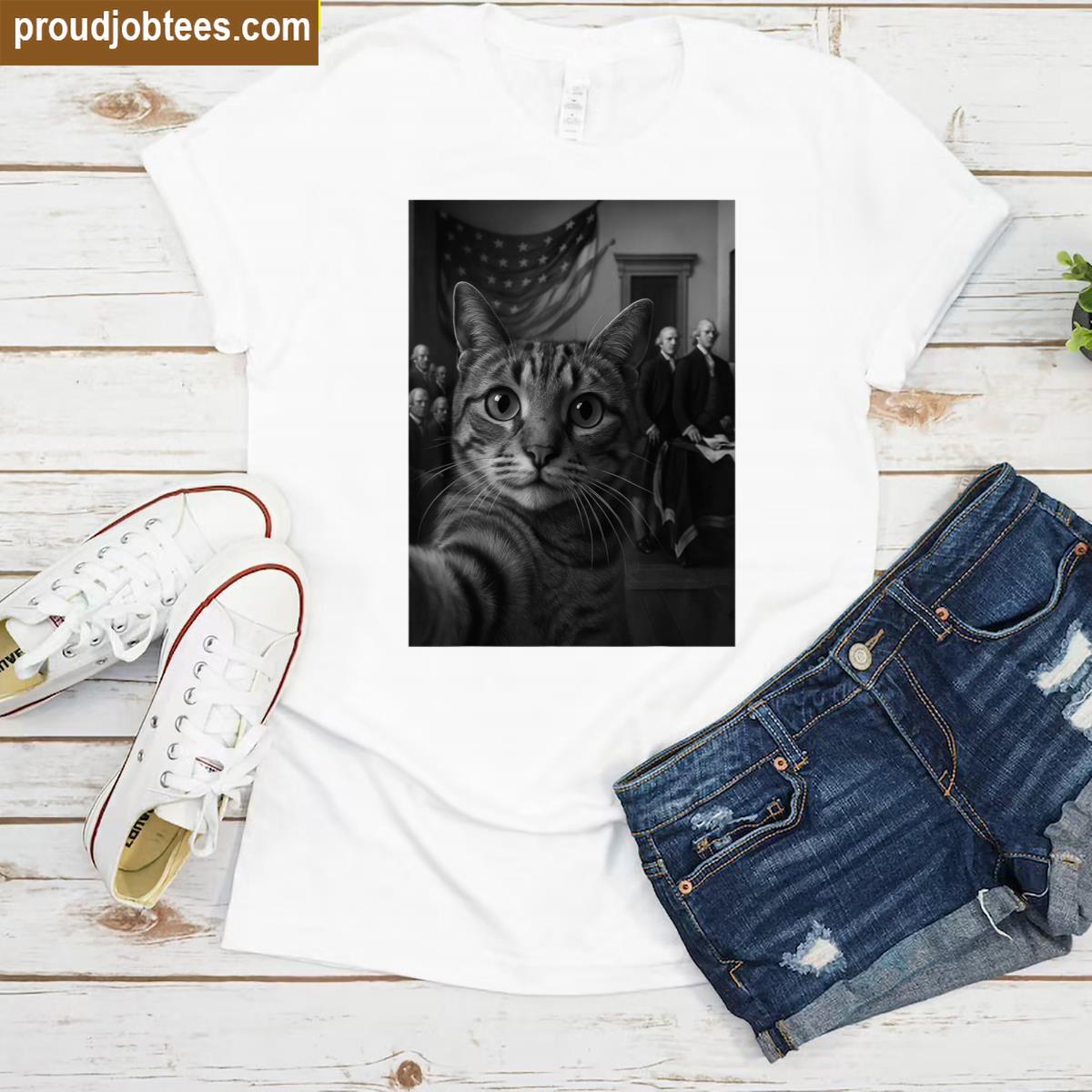 Cat Independence Day Design Shirt