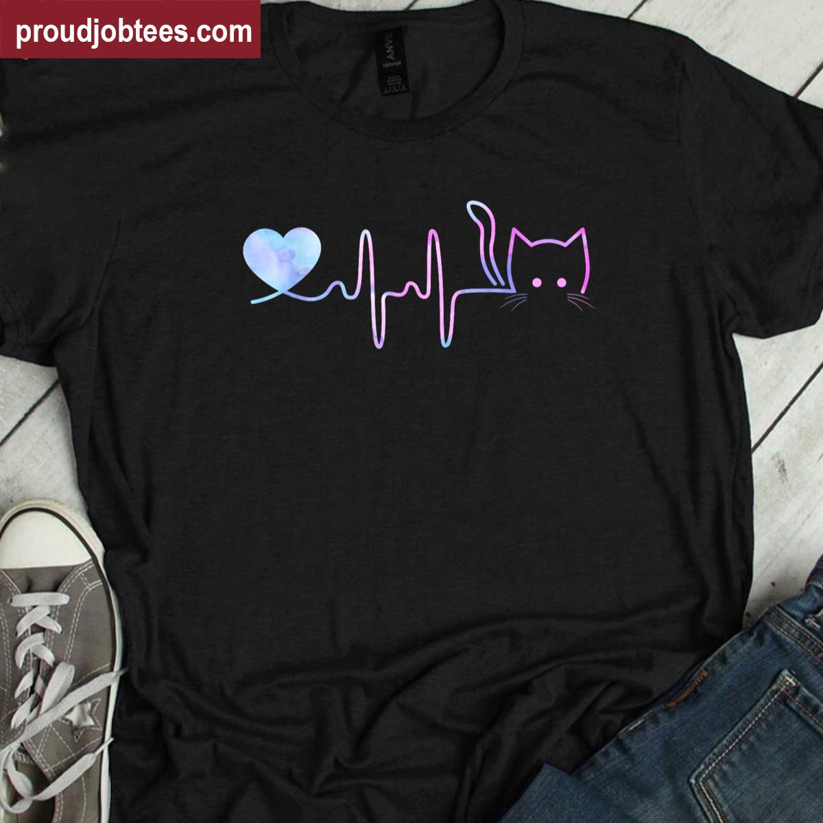 Cat Lover Heartbeat Shirt