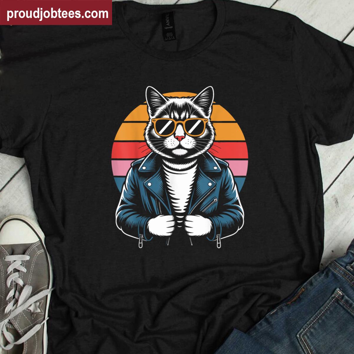 Cat Sunglasses Trendy Tee Shirt