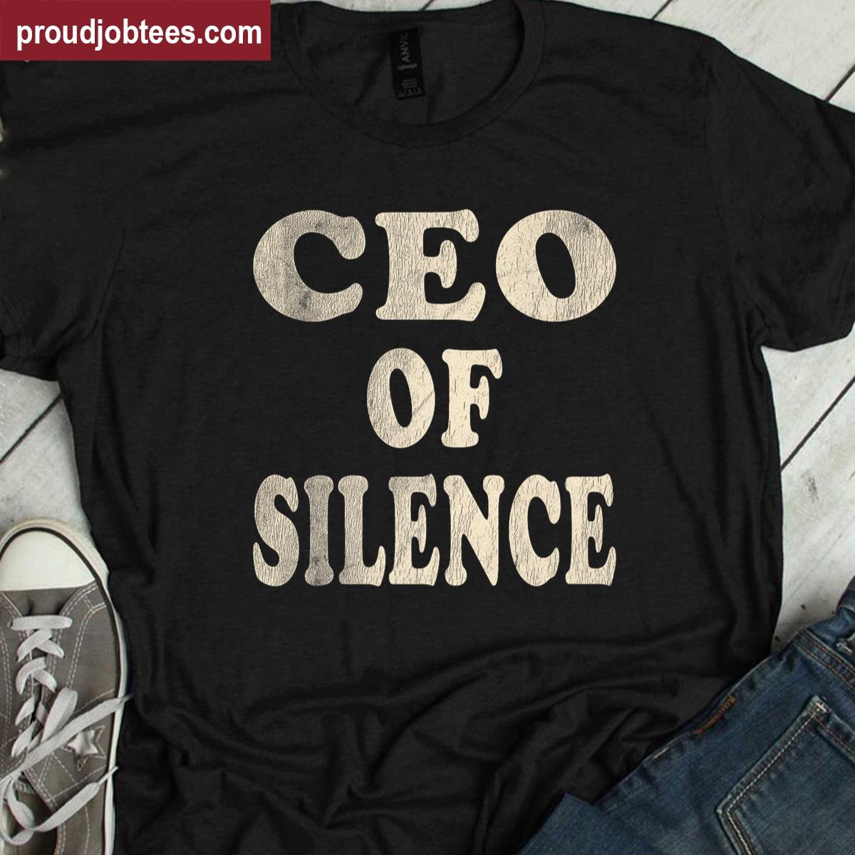 Ceo Of Silence Retro Graphic Tee Shirt