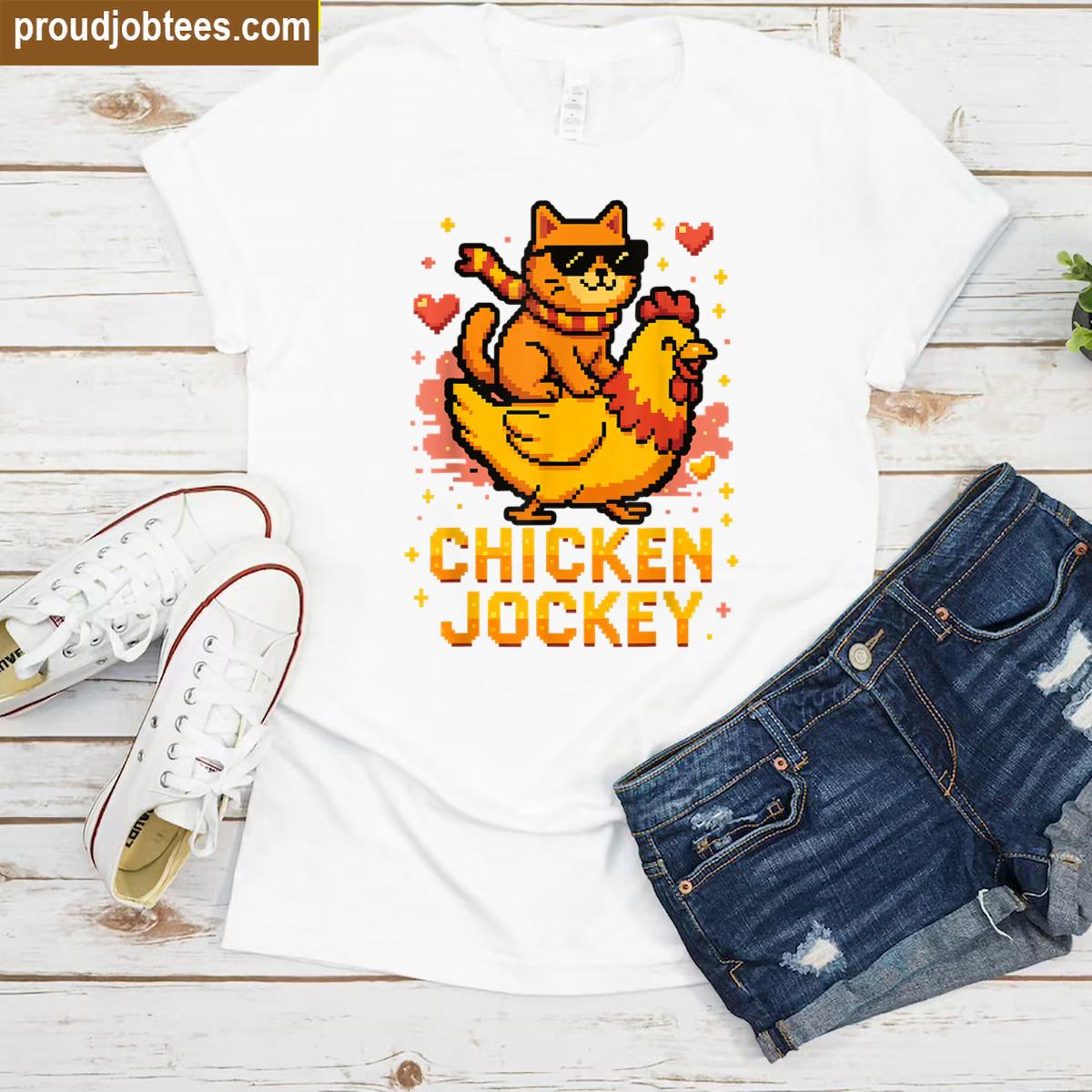 Cute Cat Riding Design Shirt